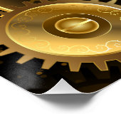 Nahtlose Steampunk-Messinggeräte Poster (Ecke)