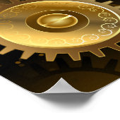 Nahtlose Steampunk-Messinggeräte Poster (Ecke)