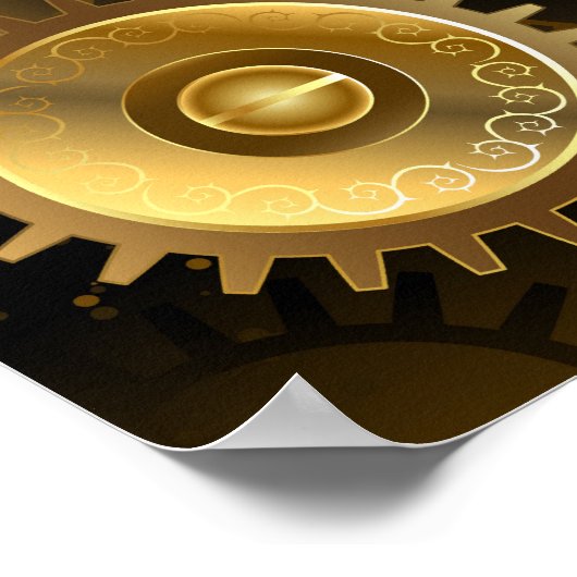 Nahtlose Steampunk-Messinggeräte Poster (Ecke)