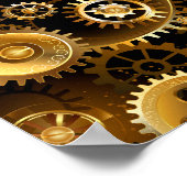 Nahtlose Steampunk-Messinggeräte Poster (Ecke)