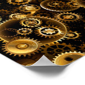 Nahtlose Steampunk-Messinggeräte Poster (Ecke)