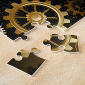 Nahtlose Steampunk-Messinggeräte Puzzle (Seite)