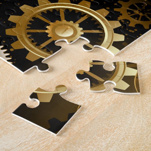 Nahtlose Steampunk-Messinggeräte Puzzle (Seite)