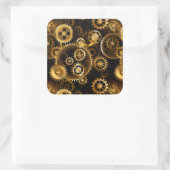 Nahtlose Steampunk-Messinggeräte Quadratischer Aufkleber (Tasche)