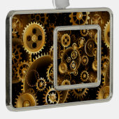 Nahtlose Steampunk-Messinggeräte Rahmen-Ornament Silber (Rechts)