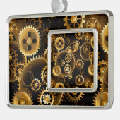 Nahtlose Steampunk-Messinggeräte Rahmen-Ornament Silber (Links)