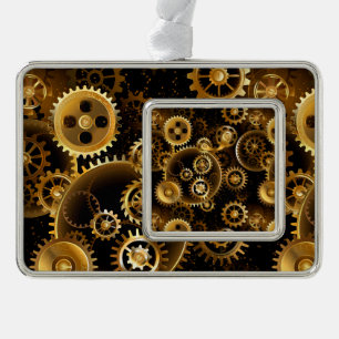 Nahtlose Steampunk-Messinggeräte Rahmen-Ornament Silber