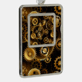 Nahtlose Steampunk-Messinggeräte Rahmen-Ornament Silber (Rechts)