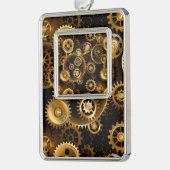 Nahtlose Steampunk-Messinggeräte Rahmen-Ornament Silber (Links)