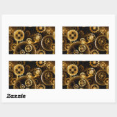 Nahtlose Steampunk-Messinggeräte Rechteckiger Aufkleber (Blatt)