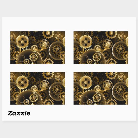 Nahtlose Steampunk-Messinggeräte Rechteckiger Aufkleber (Blatt)