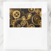 Nahtlose Steampunk-Messinggeräte Rechteckiger Aufkleber (Tasche)