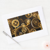 Nahtlose Steampunk-Messinggeräte Rechteckiger Aufkleber (Umschlag)