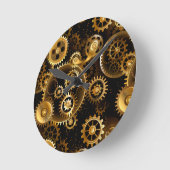 Nahtlose Steampunk-Messinggeräte Runde Wanduhr (Winkel)