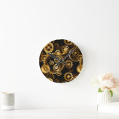 Nahtlose Steampunk-Messinggeräte Runde Wanduhr (Zuhause)