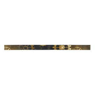 Nahtlose Steampunk-Messinggeräte Satinband