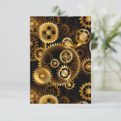 Nahtlose Steampunk-Messinggeräte Save The Date (Stehend Vorderseite)