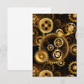 Nahtlose Steampunk-Messinggeräte Save The Date (Vorne/Hinten)