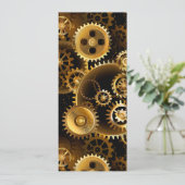 Nahtlose Steampunk-Messinggeräte Save The Date (Stehend Vorderseite)