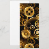 Nahtlose Steampunk-Messinggeräte Save The Date (Vorne/Hinten)