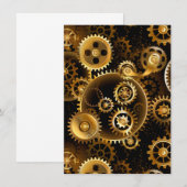 Nahtlose Steampunk-Messinggeräte Save The Date (Vorne/Hinten)