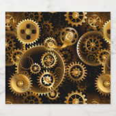 Nahtlose Steampunk-Messinggeräte Schaumweinetikett (Einzelnes Label)