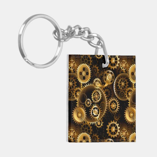 Nahtlose Steampunk-Messinggeräte Schlüsselanhänger (Vorderseite links)