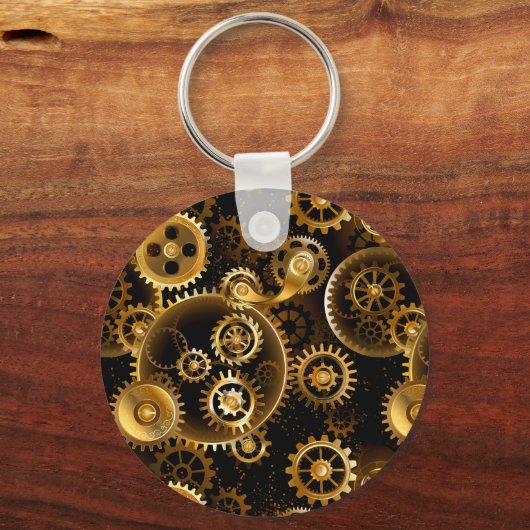 Nahtlose Steampunk-Messinggeräte Schlüsselanhänger (Vorderseite)