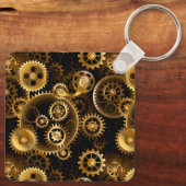 Nahtlose Steampunk-Messinggeräte Schlüsselanhänger (Rückseite)