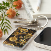 Nahtlose Steampunk-Messinggeräte Schlüsselanhänger (Vorderseite rechts)