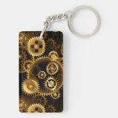 Nahtlose Steampunk-Messinggeräte Schlüsselanhänger (Rückseite)