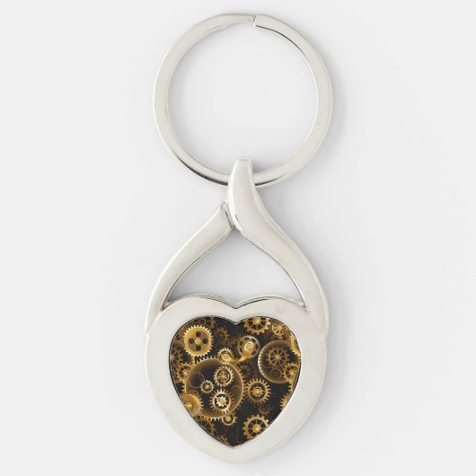 Nahtlose Steampunk-Messinggeräte Schlüsselanhänger (Vorderseite)