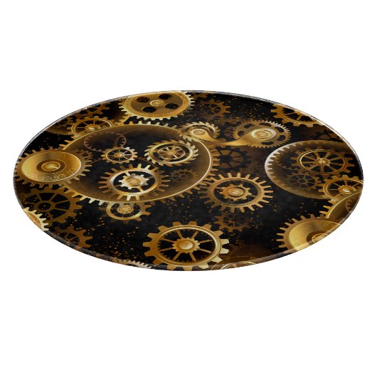 Nahtlose Steampunk-Messinggeräte Schneidebrett (Ecke)