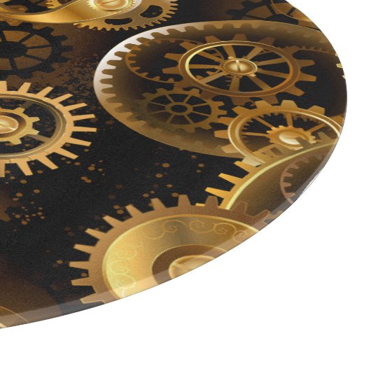 Nahtlose Steampunk-Messinggeräte Schneidebrett (Ecke)