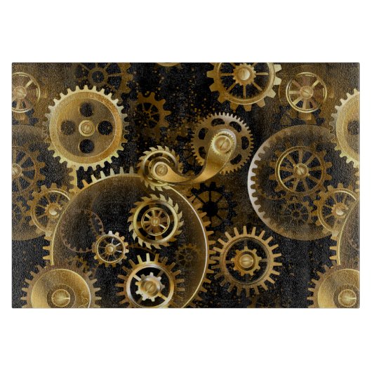 Nahtlose Steampunk-Messinggeräte Schneidebrett (Vorderseite)