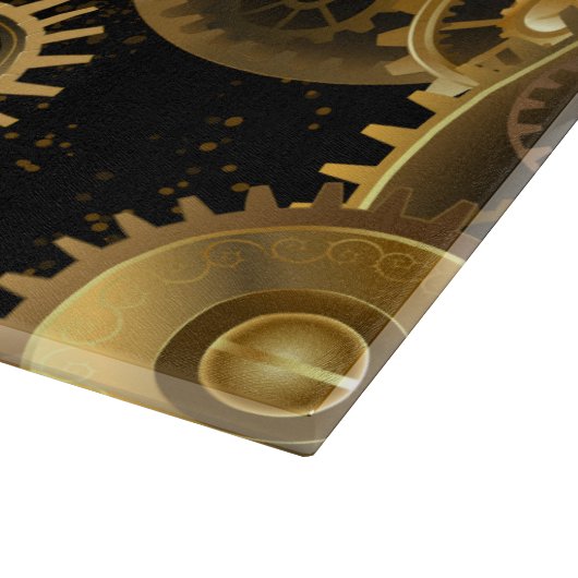 Nahtlose Steampunk-Messinggeräte Schneidebrett (Ecke)