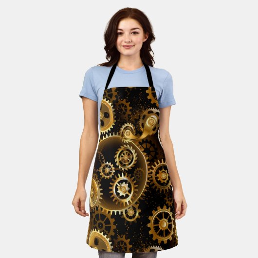 Nahtlose Steampunk-Messinggeräte Schürze (Getragen)
