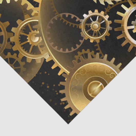 Nahtlose Steampunk-Messinggeräte Seidenpapier (Detail)