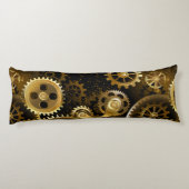 Nahtlose Steampunk-Messinggeräte Seitenschläferkissen (Rückseite)