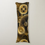 Nahtlose Steampunk-Messinggeräte Seitenschläferkissen (Vorderseite Vertikal)