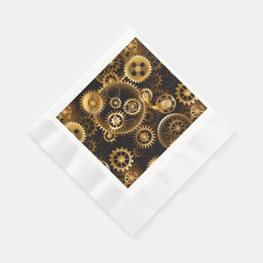 Nahtlose Steampunk-Messinggeräte Serviette (Ecke)