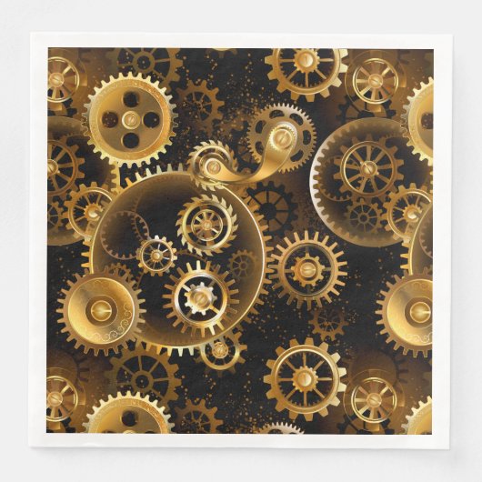 Nahtlose Steampunk-Messinggeräte Serviette (Vorderseite)