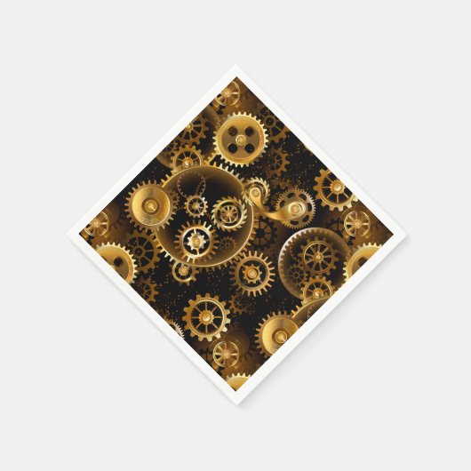 Nahtlose Steampunk-Messinggeräte Serviette (Ecke)