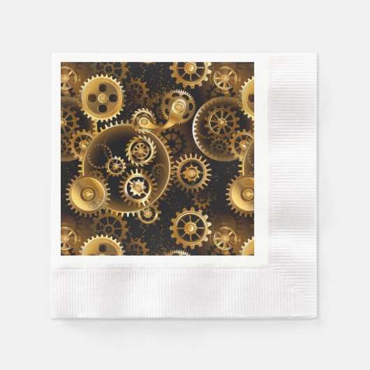 Nahtlose Steampunk-Messinggeräte Serviette (Vorderseite)