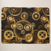 Nahtlose Steampunk-Messinggeräte Sherpadecke (Vorderseite (Horizontal))