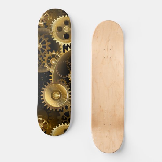 Nahtlose Steampunk-Messinggeräte Skateboard (Vorderseite)