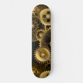 Nahtlose Steampunk-Messinggeräte Skateboard (Vorderseite)