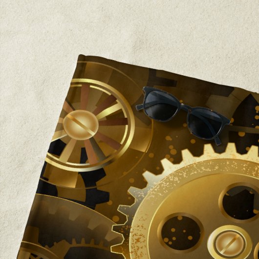 Nahtlose Steampunk-Messinggeräte Strandtuch (Beispiel)