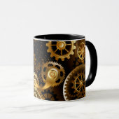 Nahtlose Steampunk-Messinggeräte Tasse (VorderseiteRechts)