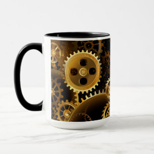 Nahtlose Steampunk-Messinggeräte Tasse